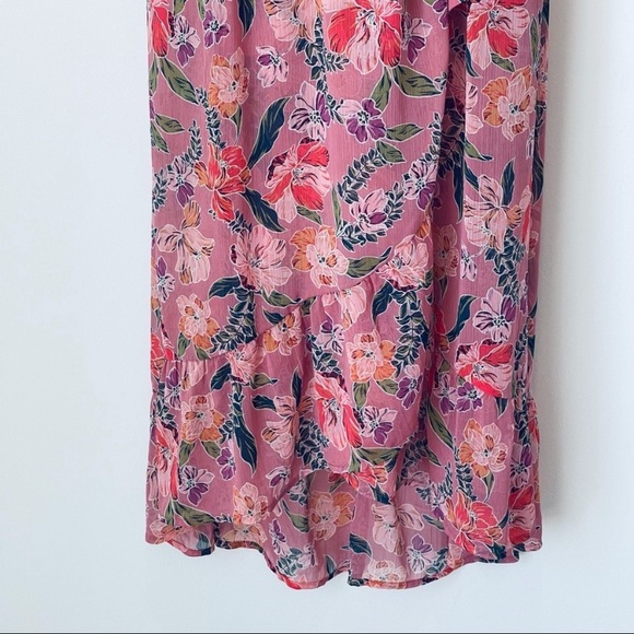 New! BAND OF GYPSIES midi floral midi dress Nwt floral faux wrap vneck - Picture 5 of 11